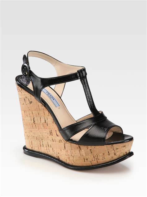 prada wedge heel sneakers|designer prada flat sandals.